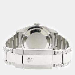 Rolex Custom Imperial Red 4.5CT Diamond Stainless Steel Datejust 116200 Automatic Men's Wristwatch 36 mm