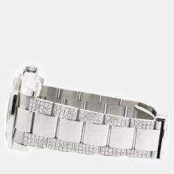 Rolex Custom Imperial Red 4.5CT Diamond Stainless Steel Datejust 116200 Automatic Men's Wristwatch 36 mm