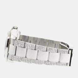 Rolex Custom Yellow 4.5CT Diamond Stainless Steel Datejust 116200 Automatic Men's Wristwatch 36 mm
