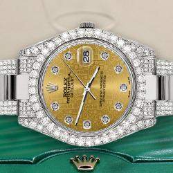 Rolex Custom Champagne 10.3ct Diamond Stainless Steel Datejust II 116300 Automatic Men's Wristwatch 41 mm
