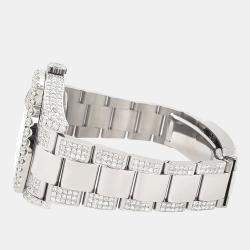 Rolex Custom Rhodium Grey 10.3ct Diamond Stainless Steel Datejust II 116300 Automatic Men's Wristwatch 41 mm