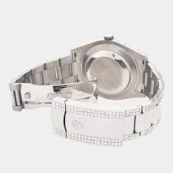 Rolex Custom Champagne 4.5ct Diamond Stainless Steel Datejust II 116300 Automatic Men's Wristwatch 41 mm