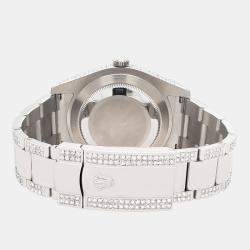 Rolex Custom Champagne 4.5ct Diamond Stainless Steel Datejust II 116300 Automatic Men's Wristwatch 41 mm