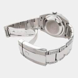 Rolex Custom Scarlet Red 5.9CT Diamond Stainless Steel Datejust 116200 Automatic Men's Wristwatch 36 mm