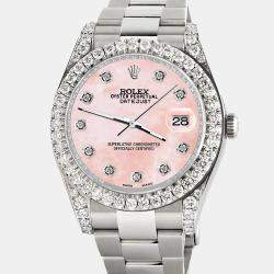 Rolex Custom Royal Pink 4.5ct Diamond Stainless Steel Datejust II 116300 Automatic Men's Wristwatch 41 mm