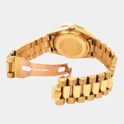 Rolex Custom White MOP 18K Yellow Gold Day Date Automatic Men's Wristwatch 36 mm