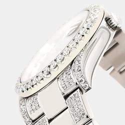 Rolex Custom Satin Linen 8.3CT Diamond Stainless Steel Datejust II 116300 Automatic Men's Wristwatch 41mm