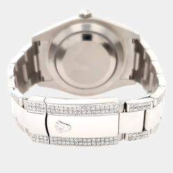 Rolex Custom Black MOP 8.3CT Diamond Stainless Steel Datejust II 116300 Automatic Men's Wristwatch 41mm