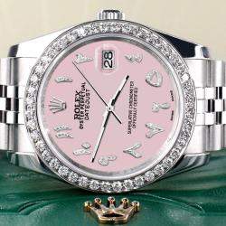 Rolex Custom Orchid Pink 2.0CT Diamond Stainless Steel Datejust 116200 Automatic Men's Wristwatch 36mm