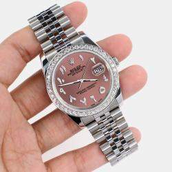 Rolex Custom Salmon 2.0CT Diamond Stainless Steel Datejust 116200 Automatic Men's Wristwatch 36mm