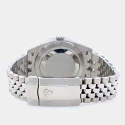 Rolex Custom Black 5.9CT Diamond Stainless Steel Datejust 41 126300 Automatic Men's Wristwatch