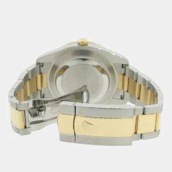 Rolex Custom Black 5.2CT Diamond 18K Yellow Gold Stainless Steel Datejust II  Automatic Men's Wristwatch 41MM