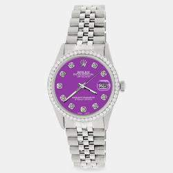 Rolex Custom Sangria 1.1CT Diamond Stainless Steel Datejust  Automatic Men's Wristwatch 36mm