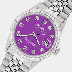 Rolex Custom Sangria 1.1CT Diamond Stainless Steel Datejust  Automatic Men's Wristwatch 36mm