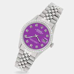 Rolex Custom Sangria 1.1CT Diamond Stainless Steel Datejust  Automatic Men's Wristwatch 36mm