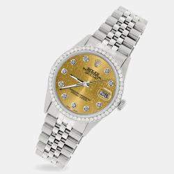 Rolex Custom Champagne 1.1CT Diamond Stainless Steel Datejust  Automatic Men's Wristwatch 36mm