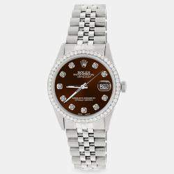 Rolex Custom Chocolate 1.1CT Diamond Stainless Steel Datejust  Automatic Men's Wristwatch 36mm
