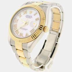 Rolex Customised Black 4CT Diamond Stainless Steel Datejust II 116300 Automatic Men's Wristwatch 41mm
