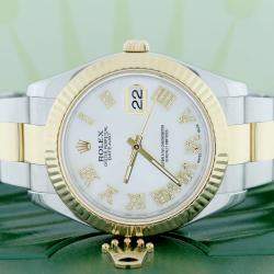 Rolex Customised Black 4CT Diamond Stainless Steel Datejust II 116300 Automatic Men's Wristwatch 41mm