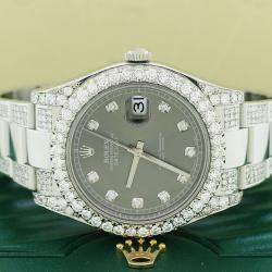 Rolex Customised  7.0CT Diamond Stainless Steel Datejust II 116300 Automatic Men's Wristwatch 41MM
