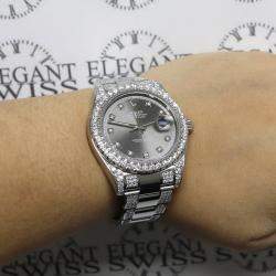Rolex Customised  7.0CT Diamond Stainless Steel Datejust II 116300 Automatic Men's Wristwatch 41MM