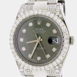 Rolex Customised  7.0CT Diamond Stainless Steel Datejust II 116300 Automatic Men's Wristwatch 41MM