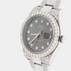 Rolex Customised  7.0CT Diamond Stainless Steel Datejust II 116300 Automatic Men's Wristwatch 41MM