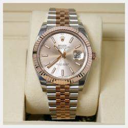 Pre Owned Rolex Datejust 126331-0010 Automatic Sundust 18K Rose Gold Stainless Steel Men’s Wristwatch 41 mm