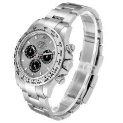 Rolex Silver 18K White Gold Cosmograph Daytona 116509 Men's Wristwatch 40 MM