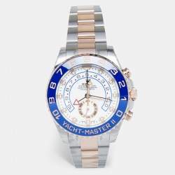 Rolex White 18K Everose Gold Oystersteel Cerachrom Yacht-Master II M116681-0002 Men's Wristwatch 44 mm