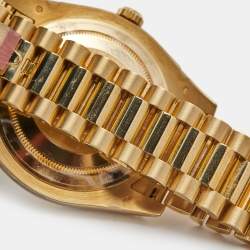 Pre Owned Rolex Champagne 18k Yellow Gold Diamond Day-Date II 218238 Men's Wristwatch 41 mm