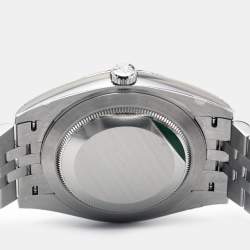 Pre Owned Rolex Silver 18k White Gold Stainless Steel Datejust M126334-0004 Men's Wristwatch 41 mm 