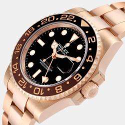 Rolex Black 18k Rose Gold GMT-Master II 126715 CHNR Automatic Men's Wristwatch 40 mm