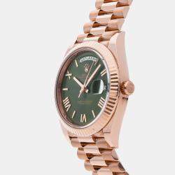 Rolex Olive Green 18k Rose Gold Day-Date 228238 Men's Wristwatch 40 mm