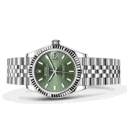 Pre Owned Rolex Mint green Oystersteel and White Gold Datejust 31 M278274-0018 Men's Wristwatch 31 mm
