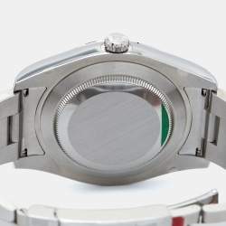 Pre Owned Rolex Charcoal Dark Grey 18K White Gold Stainless Steel Datejust II 116334-0002 Men's Wristwatch 41 mm