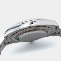 Pre Owned Rolex Charcoal Dark Grey 18K White Gold Stainless Steel Datejust II 116334-0002 Men's Wristwatch 41 mm