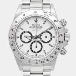 Rolex White Stainless Steel Cosmograph Daytona 16520 Men's Wristwatch 40 mm