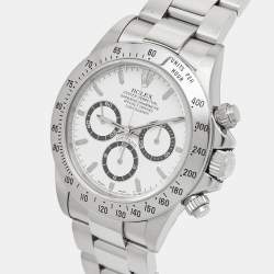 Rolex White Stainless Steel Cosmograph Daytona 16520 Men's Wristwatch 40 mm