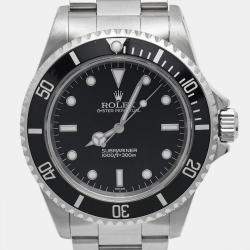 Rolex Black Stainless Steel Submariner 14060 Men's Wristwatch 40 mm