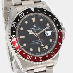 Rolex Black Stainless Steel GMT-Master II 16710 Automatic Men's Wristwatch 40 mm