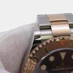 Rolex Brown 18k Rose Gold Stainless Steel Yacht-Master Automatic Men's Wristwatch 40 mm