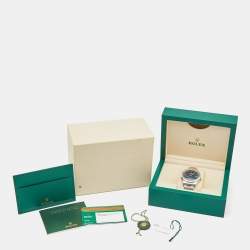 Pre Owned Rolex Blue Oystersteel Oyster Perpetual M114300-0003 Men's Wristwatch 39 mm