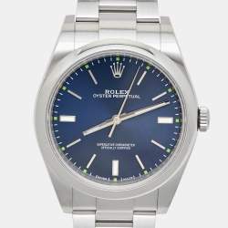 Pre Owned Rolex Blue Oystersteel Oyster Perpetual M114300-0003 Men's Wristwatch 39 mm