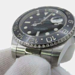 Rolex Black Stainless Steel GMT-Master II Automatic Men's Wristwatch 40 mm