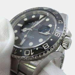 Rolex Black Stainless Steel GMT-Master II Automatic Men's Wristwatch 40 mm