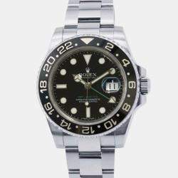 Rolex Black Stainless Steel GMT-Master II Automatic Men's Wristwatch 40 mm