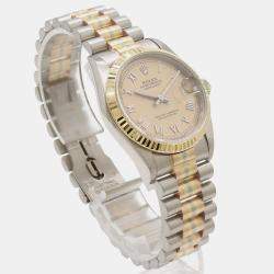 Rolex Champagne 18k Rose Gold Yellow Gold White Gold Datejust 68279BIC Automatic Men's Wristwatch 31 mm