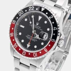 Pre Owned Rolex Black Stainless Steel GMT-Master II 'Coke' 16710 Men's Wristwatch 40 mm