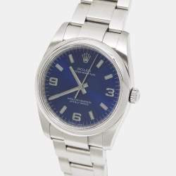 Pre Owned Rolex Blue Oystersteel Oyster Perpetual M114200-0014 Unisex Wristwatch 34 mm